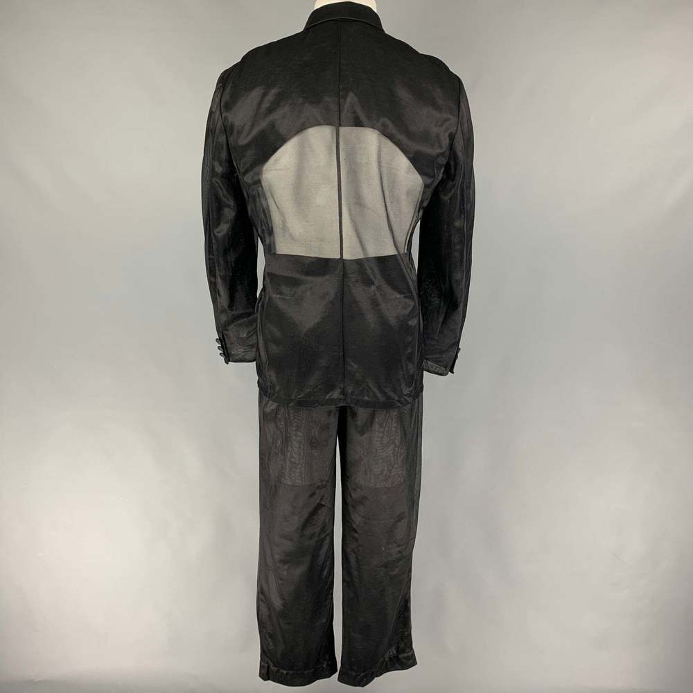 DOLCE & GABBANA Black See Through Polyamide Peak Lapel Suit - Picture 3 of 9